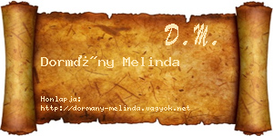 Dormány Melinda névjegykártya